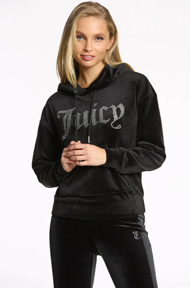 JUICY COUTURE Oversized Big Bling Velour Hoodie