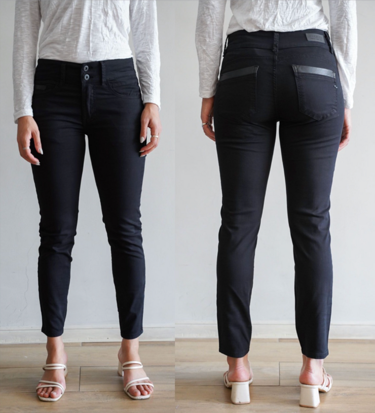 Double Button High Waisted Skinny Jean