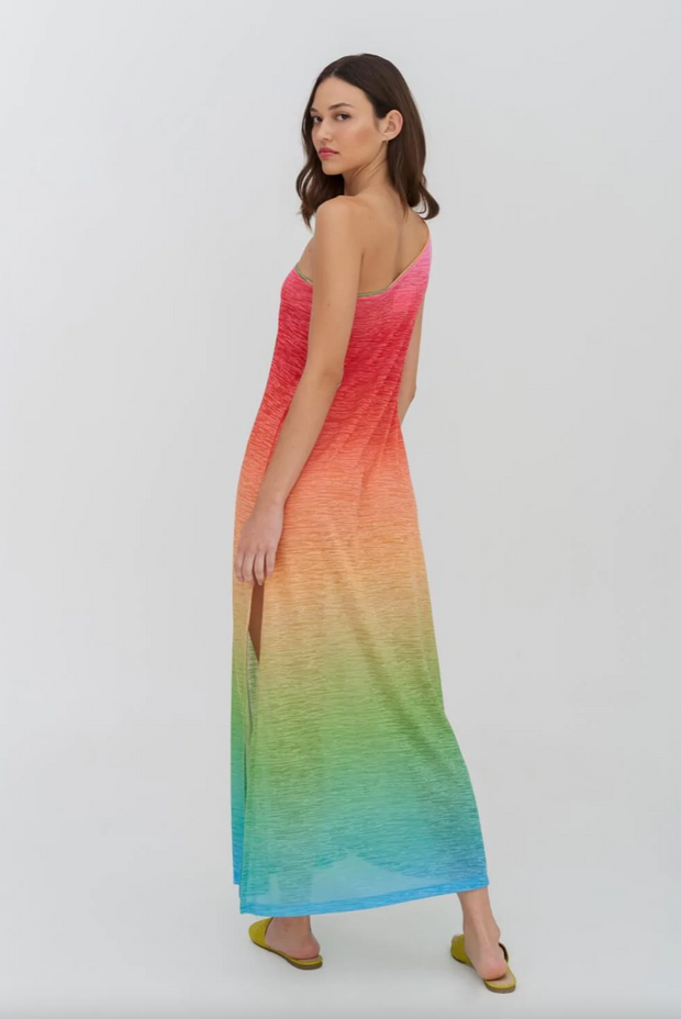 PITUSA One Shoulder Rainbow Dress