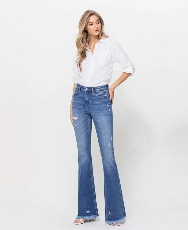 Classic Blue High Rise Flare Jeans
