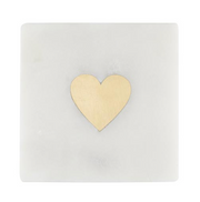Marble Coasters Set - Gold Heart