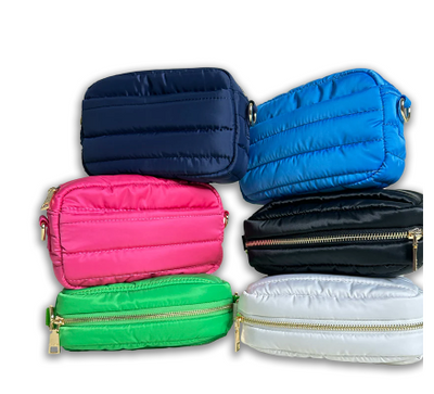 Ella Quilted Puffy Zip Top  Bag- NO STRAP