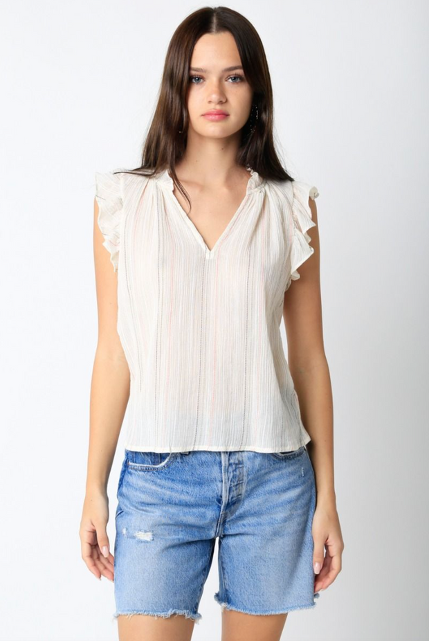 Angie Neutral Stripe Top