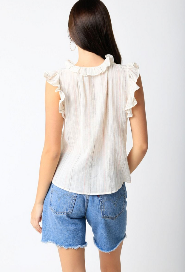 Angie Neutral Stripe Top