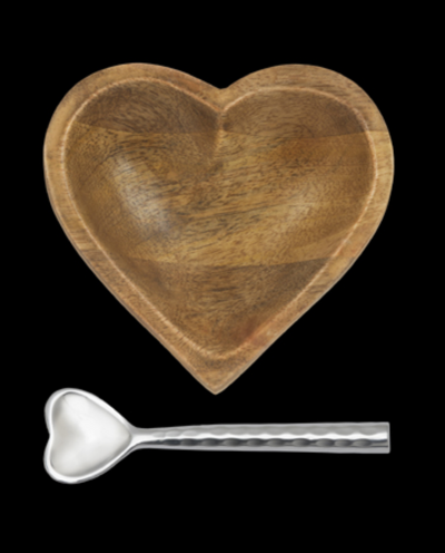 The Wooden Heart Bowl with Spoon