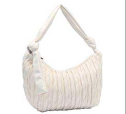 Pleated Soft Nappa Knotted Hobo Bag