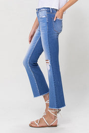 Ollie High Rise Distressed Crop Flare