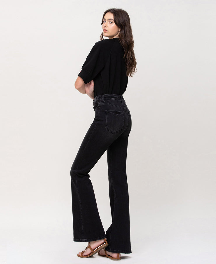 Relaxed Black High Rise Flare