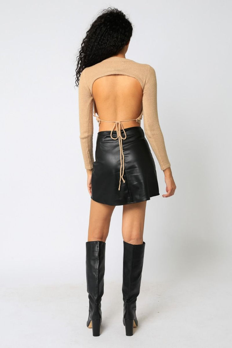 Jenny Faux Leather A-Line Skirt