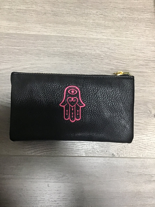 Vegan Wristlet with Embroidery