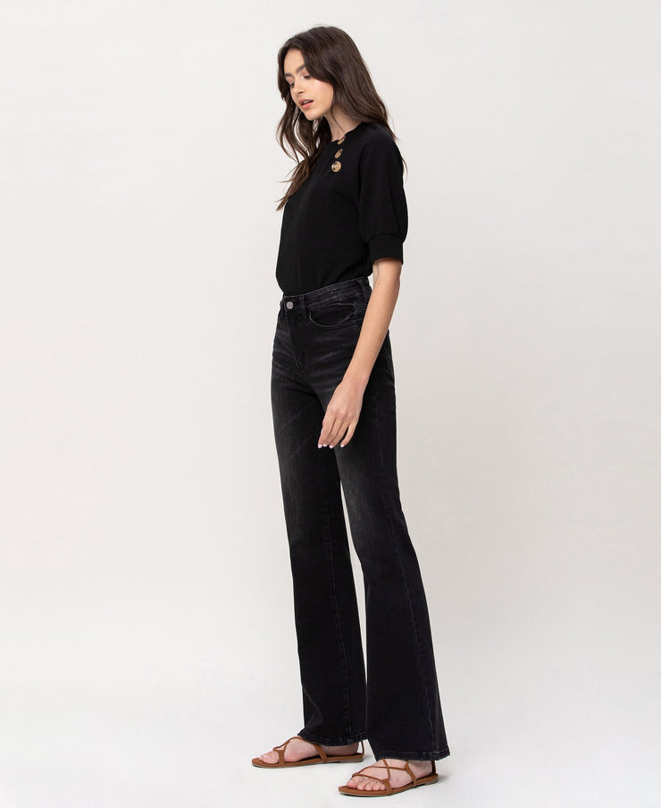 Relaxed Black High Rise Flare