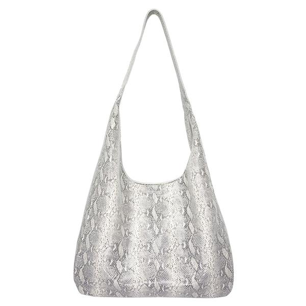 Leather Chain Detail Hobo Bag