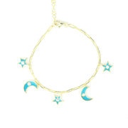 Neon Stars and Moon Enamel Bracelet