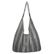Leather Chain Detail Hobo Bag