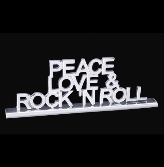 Peace, Love & Rock N Roll Decorative Sign