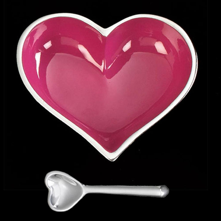 Solid Shiny Heart Bowls with Spoon