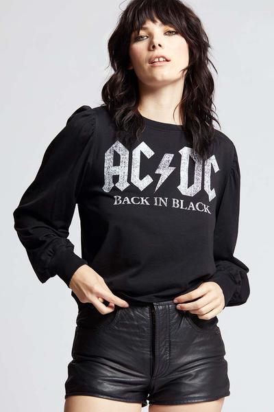 AC/DC Back In Black Puff Sleeve Tee