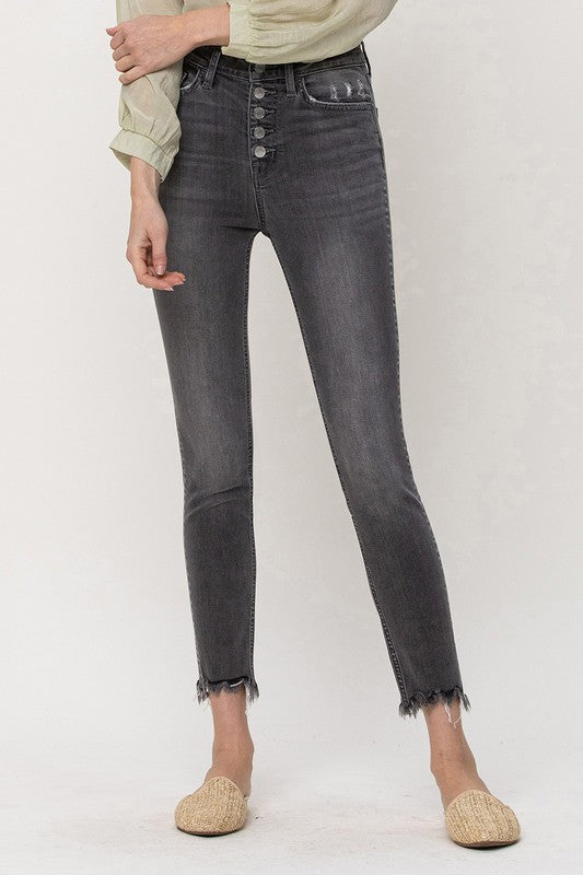 Faded Black Cropped Skinny Jean