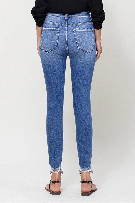 Holly Exposed Button High Rise Crop Skinny Jean