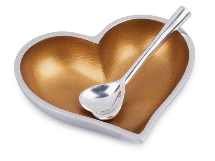 Metallic Heart Bowls with Spoon