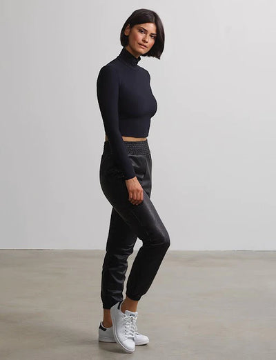 Commando Faux Leather Smocked Jogger HTB Boutique